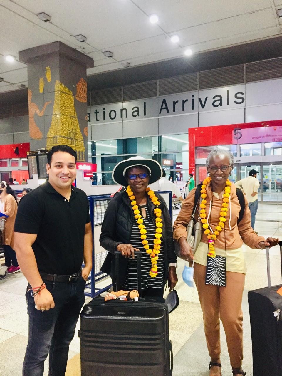 Arrival at Delhi Airport — name-board welcome, Golden Triangle Tour 7 Days