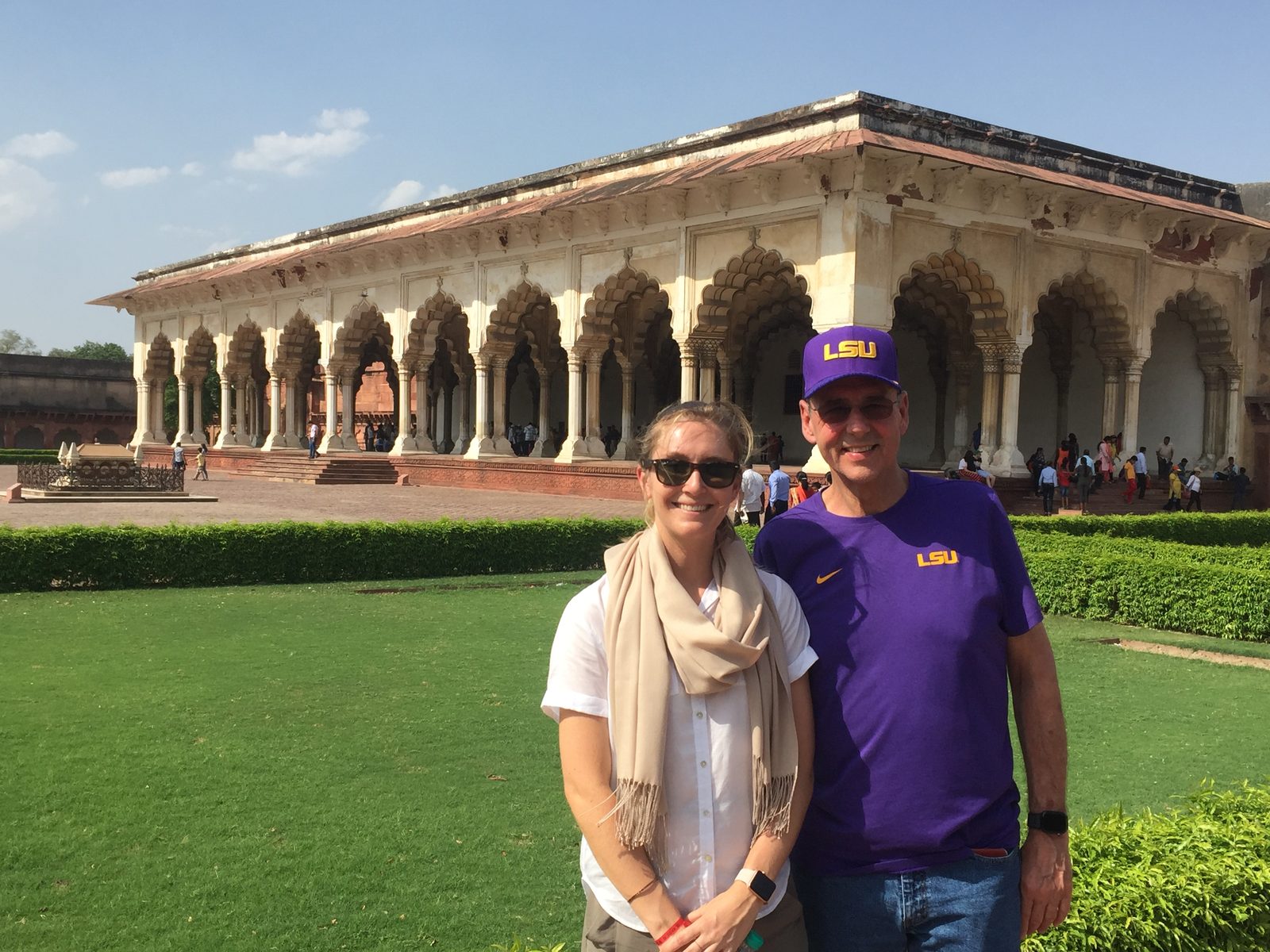 Perfect Agra Tours guests at the Diwan-i-Am in Agra Fort